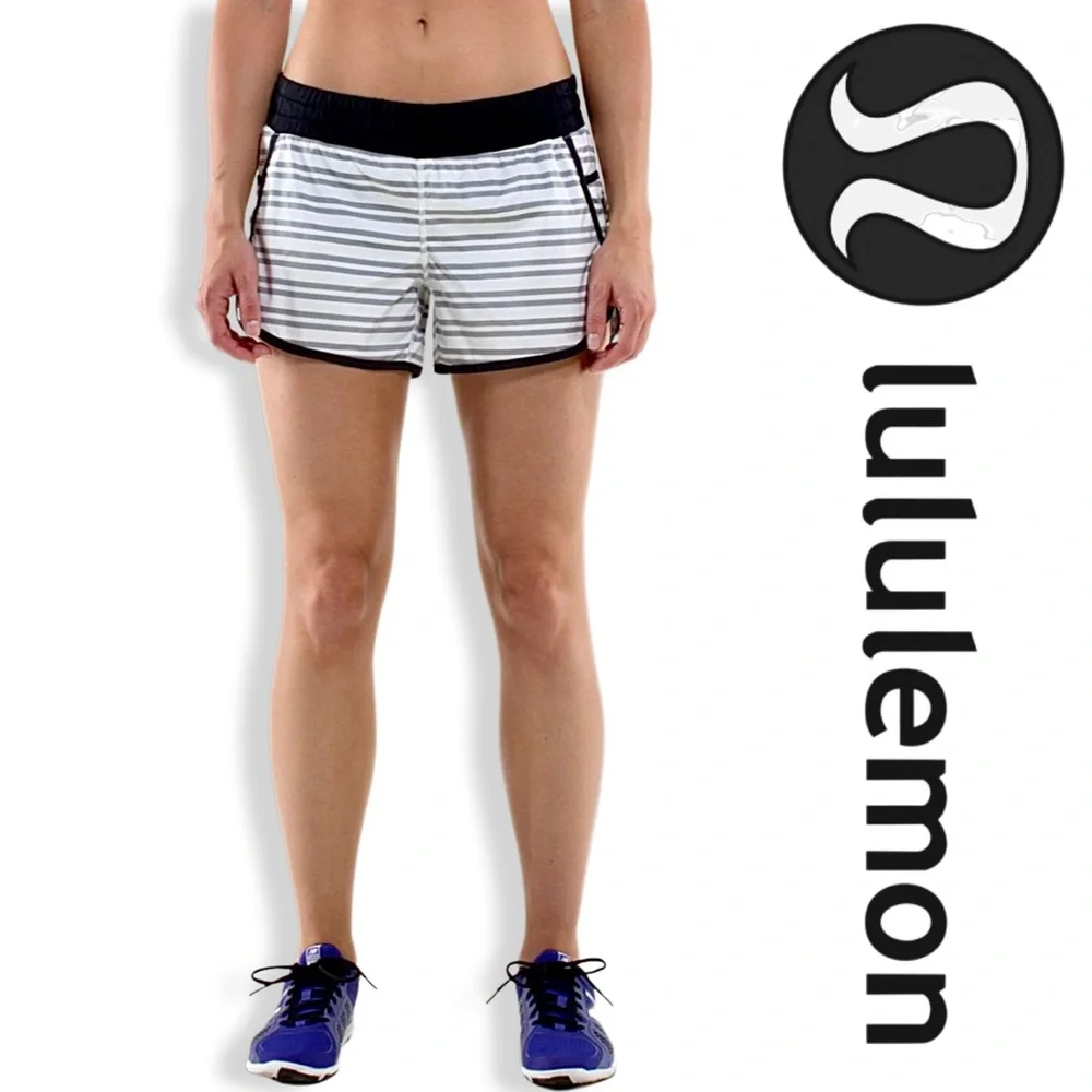 LULULEMON Run-Track Attack‎ Short Twin Stripe Black/Black